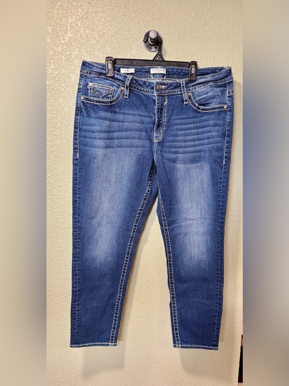 Vigoss Women's Mid Blue Skinny Stretch Jeans 18